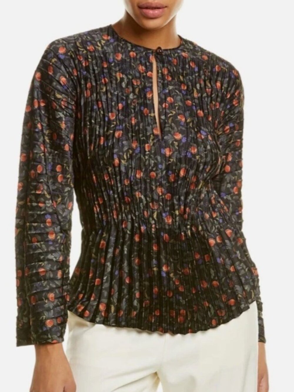 Vince Pomegranate Pleated blouse size S